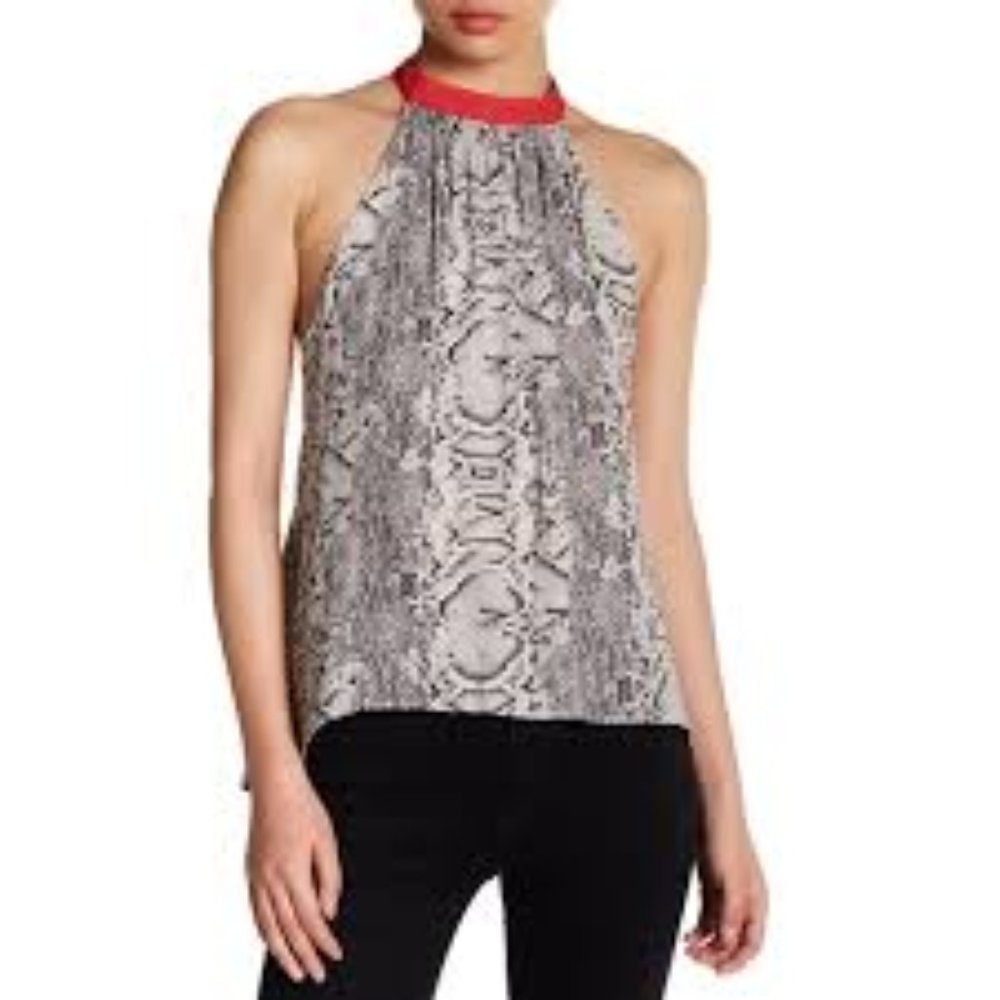 Free People Sleeveless Snakeskin Print Top Sz M